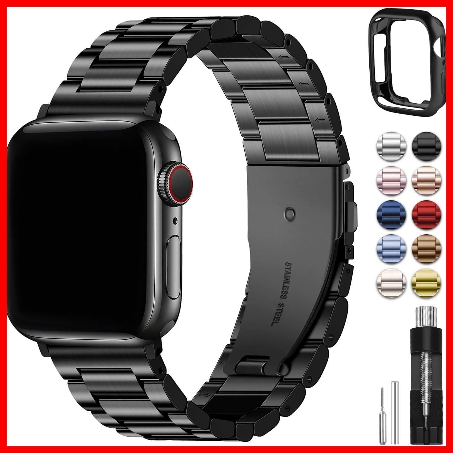 【ラスト1点】40mm 38mm ベルト ステンレス、コンパチブル 41mm iwatchバンド アップルウォッチ バンド バンド Apple Watch Series Watch 9/8/7/6/5/4/3/2/1、SE/SE2に対応 保護ケース付き 長さ調
