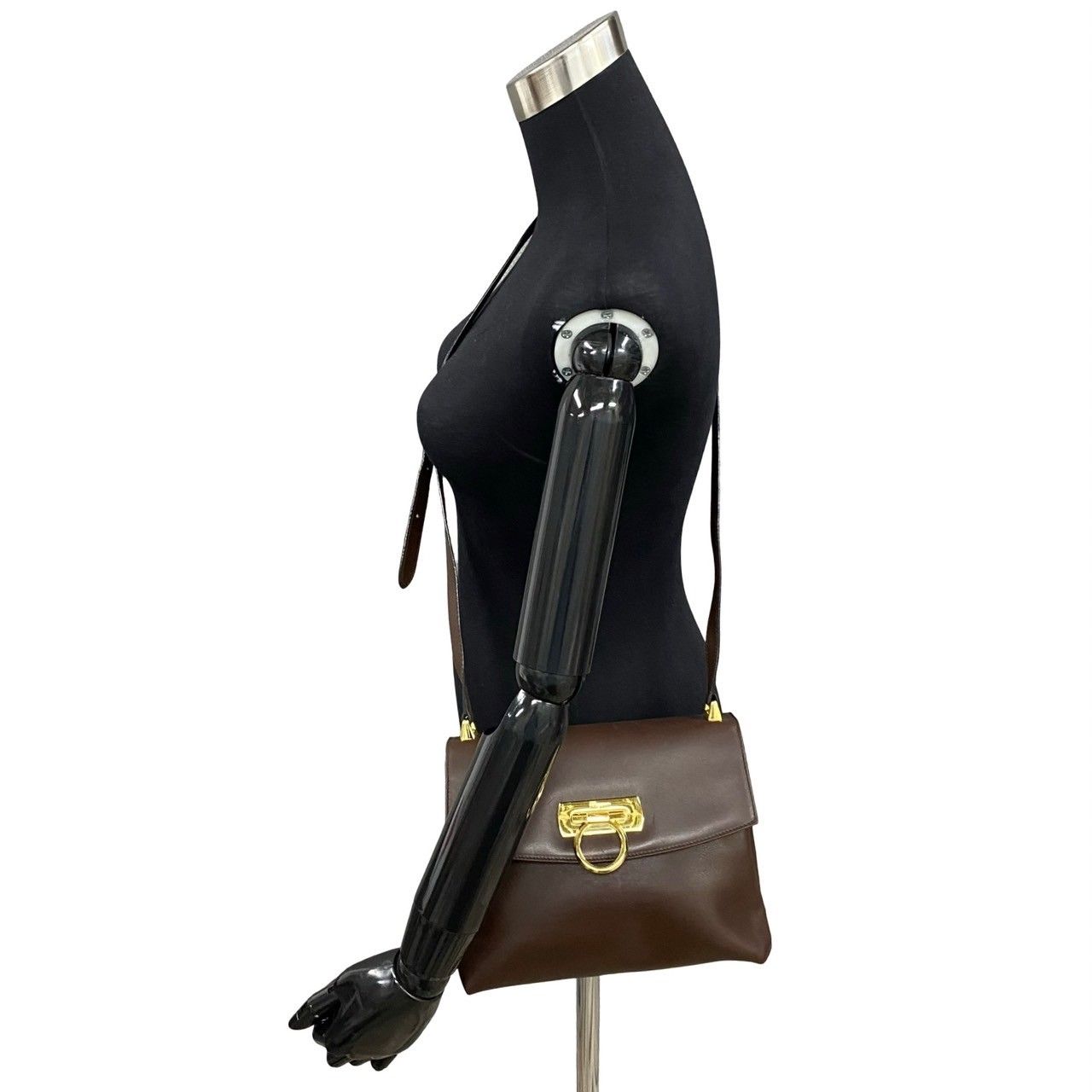 【極美品】サルヴァトーレフェラガモ ハンドバッグ レザー ガンチーニ カデナ 極 美品 Salvatore Ferragamo サルヴァトーレフェラガモ