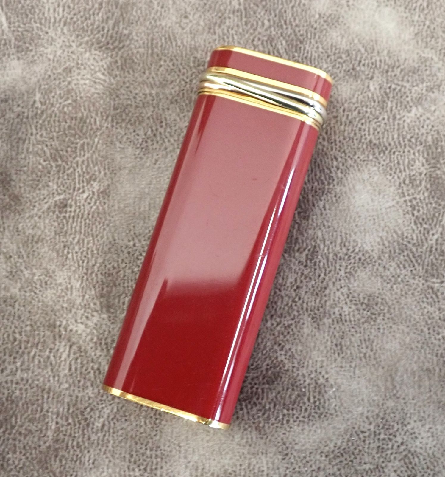 ✨ 【Cartier カルティエ ガスライター】ボルドー×トリニティ✨着火 