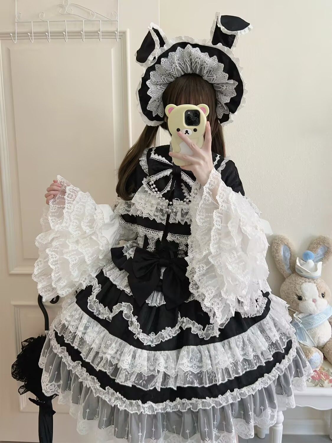 オリジナルデザイン 豪華ロリータ洋装 jsk ジャンパースカートワンピース 花嫁スタイル ジャンパースカート4色展開 ブラック アイボリー ピンク ブルー ゴスロリ ゴシック ギャル系 量産型 地雷系 上品 貴族