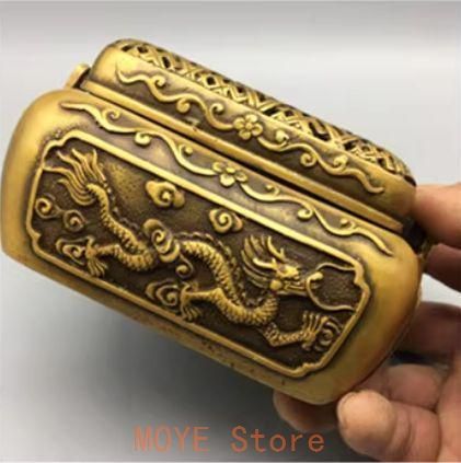 銅器 浮彫騰竜提梁暖手炉 香炉 香具 装飾品 工芸品 置物 銅器 浮彫騰竜提梁暖手炉 香炉 香具 装飾品 工芸品 置物 - メルカリ