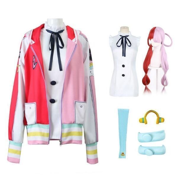 ウタ コスプレ 衣装 UTA ワンピース フィルム レッド 飾り付 コスチューム ウタ 劇場版 世界の歌姫 Uta コスプレ衣装 変装 cosplay クリスマス ハロウィン ウイッグ付きUTA01