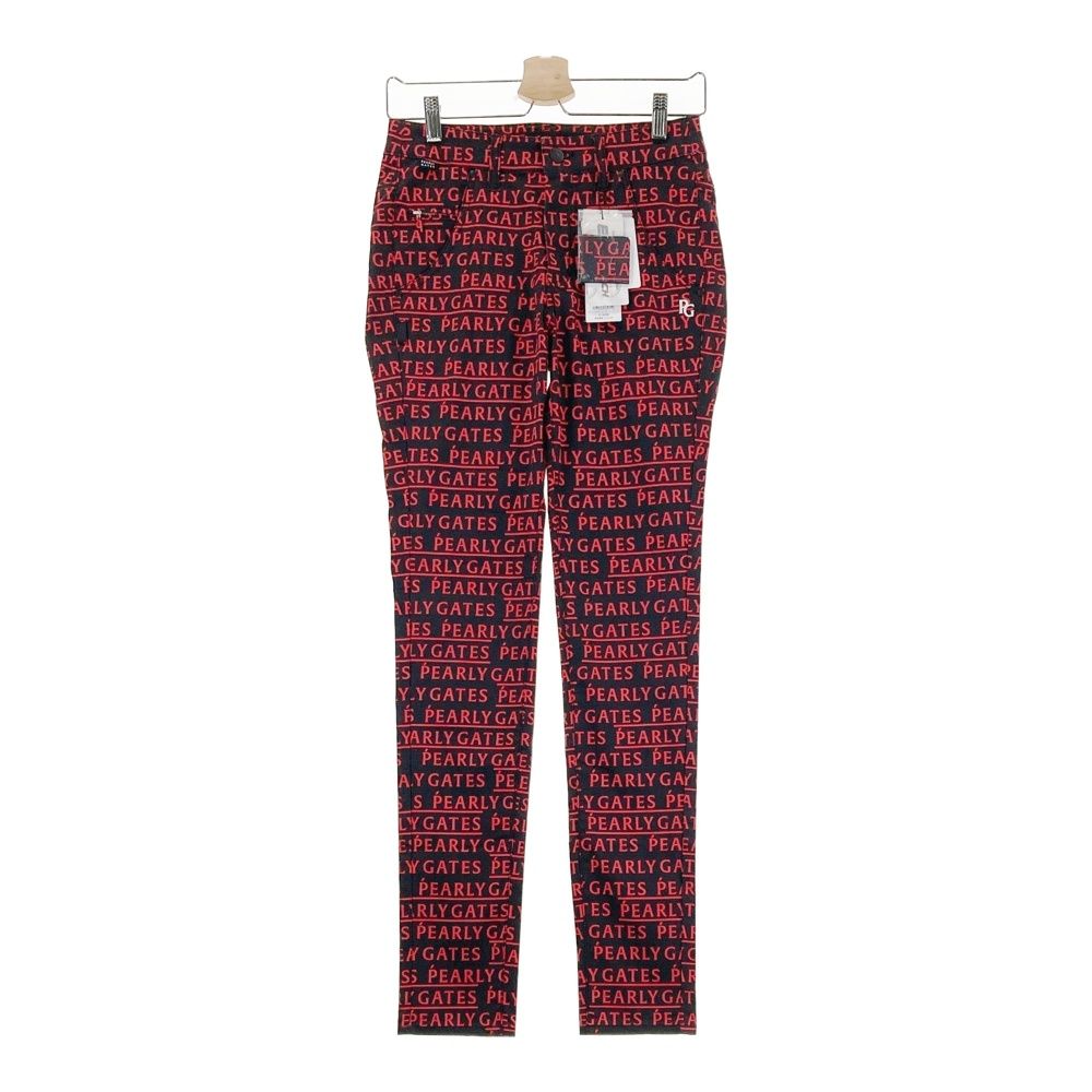 サイズ 0 PEARLY GATES パーリーゲイツ 055-2131314 ストレッチパンツ ロゴ柄 ブラック系 240101543678 ゴルフウェア レディース ストスト