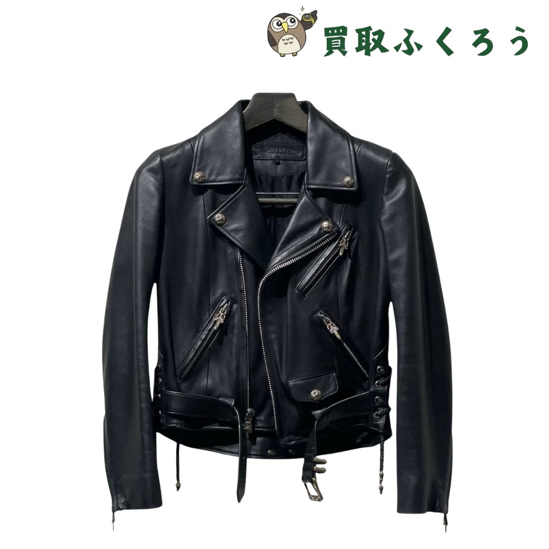 クロムハーツ CHROMEHEARTS JJDEAN JJディーン ライダースジャケット レザージャケット ジャケット ブラック / 黒 サイズM -  メルカリ