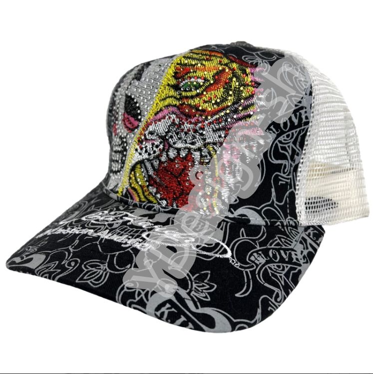 Ed Hardy 新品 エド・ハーディ メッシュ スカル＆タイガー刺繍 カーブバイザーキャップ未使用#5695 - メルカリ