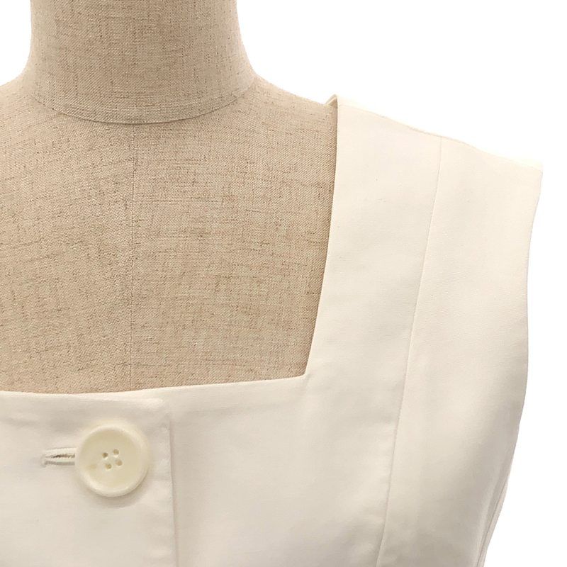 【美品】  SEVEN TEN by MIHO KAWAHITO / セブンテンバイミホカワヒト | 2023SS | スクエアネック ジレ | S | ホワイト | レディース 美品】 SEVEN TEN by MIHO KAWAHITO / セブンテンバイミホカワヒト