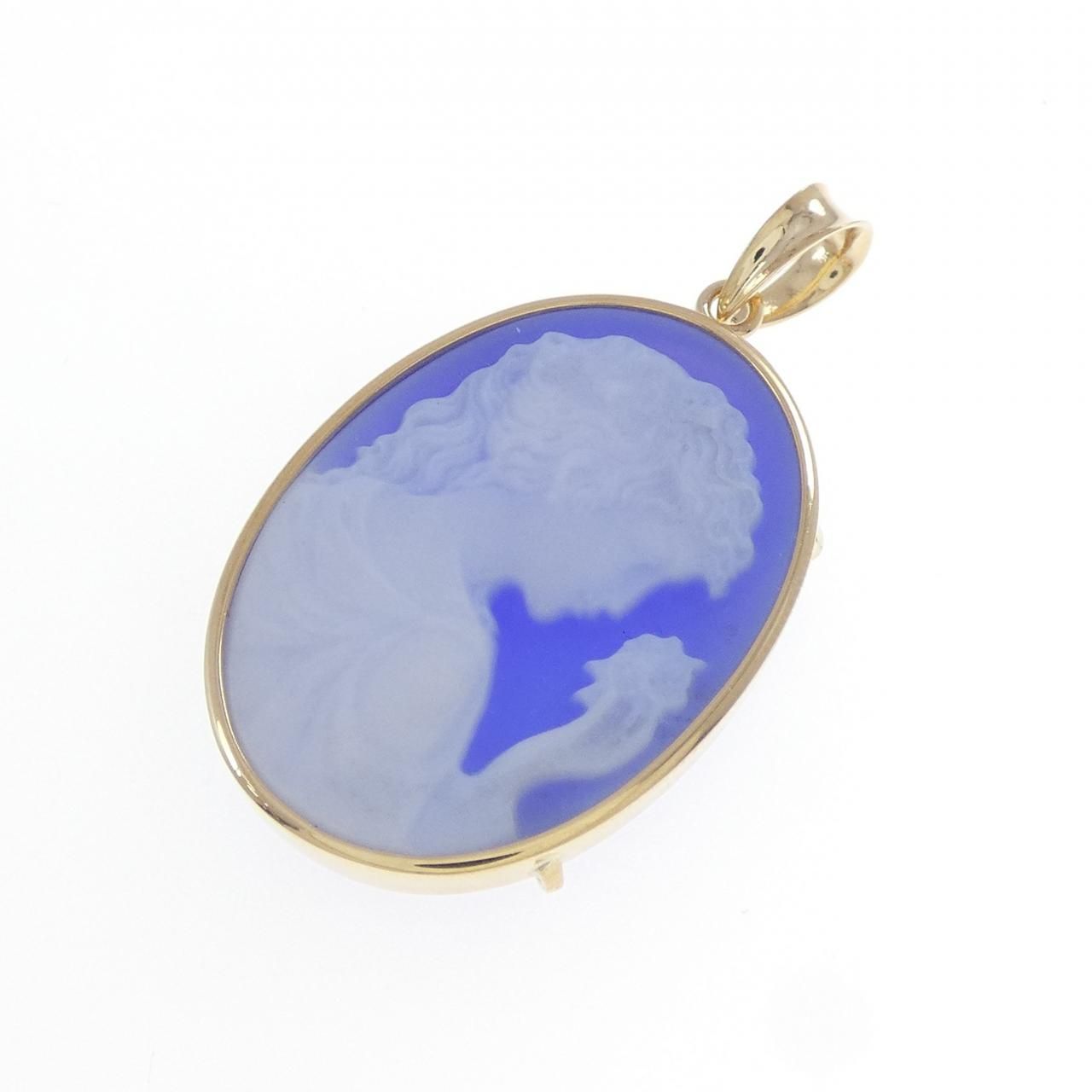 K18YG メノウカメオ ペンダント