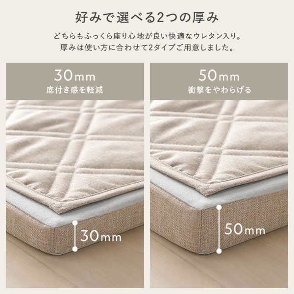ラグ 背クッション セット 約185×240cm＋U字クッション 厚み50mmタイプ グレー 高反発ウレタン 滑り止め加工付き カバーリング仕様 簡単付け替え 洗えるカバー付き オールシーズン快適 クッション付き ラグマット 絨毯 フロアマット 【ファン】 ラグカー