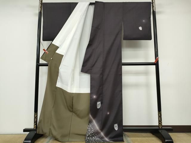 平和屋着物○訪問着 本場縞大島紬 フクロウ 宮之原織物謹製 証明書付き