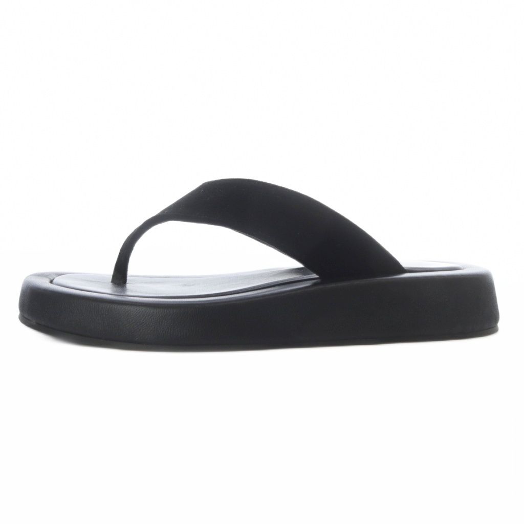 ザロウ THE ROW L Appartement取り扱い GINZA SANDAL ベルベット サンダル トング フラット 36 ブラック YO36