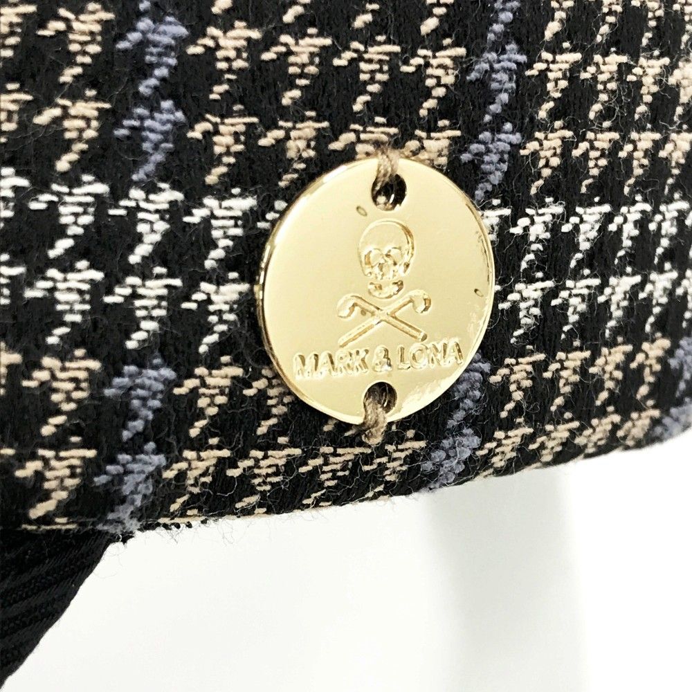 MARK-LONA マークアンドロナ サンバイザー スカル刺繍 グレンチェック柄 ブラック系 240101500003 ゴルフウェア ストスト LLC-HASEGAWATOSO_COM