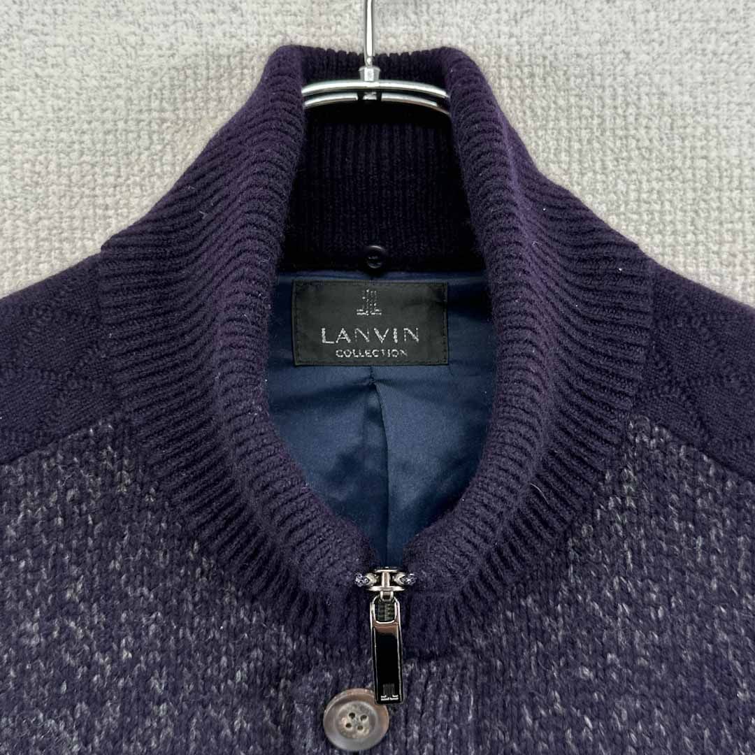 LANVIN カシミヤ　ブルゾン LANVINブルゾン ランバン カシミヤ100% 無地 ネイビー系 メンズ