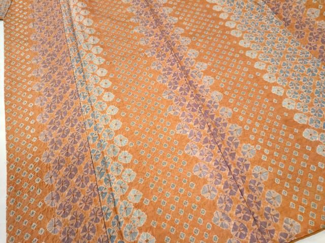 平和屋着物○上質な小紋 紬地 絞り 鹿の子間道 正絹 逸品 CAAU2889yc