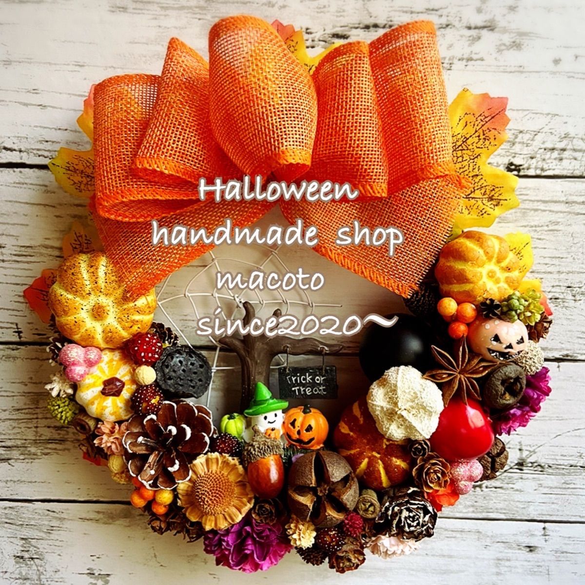 4-280ハロウィンリース フラワーリース ハロウィンアレンジHalloween