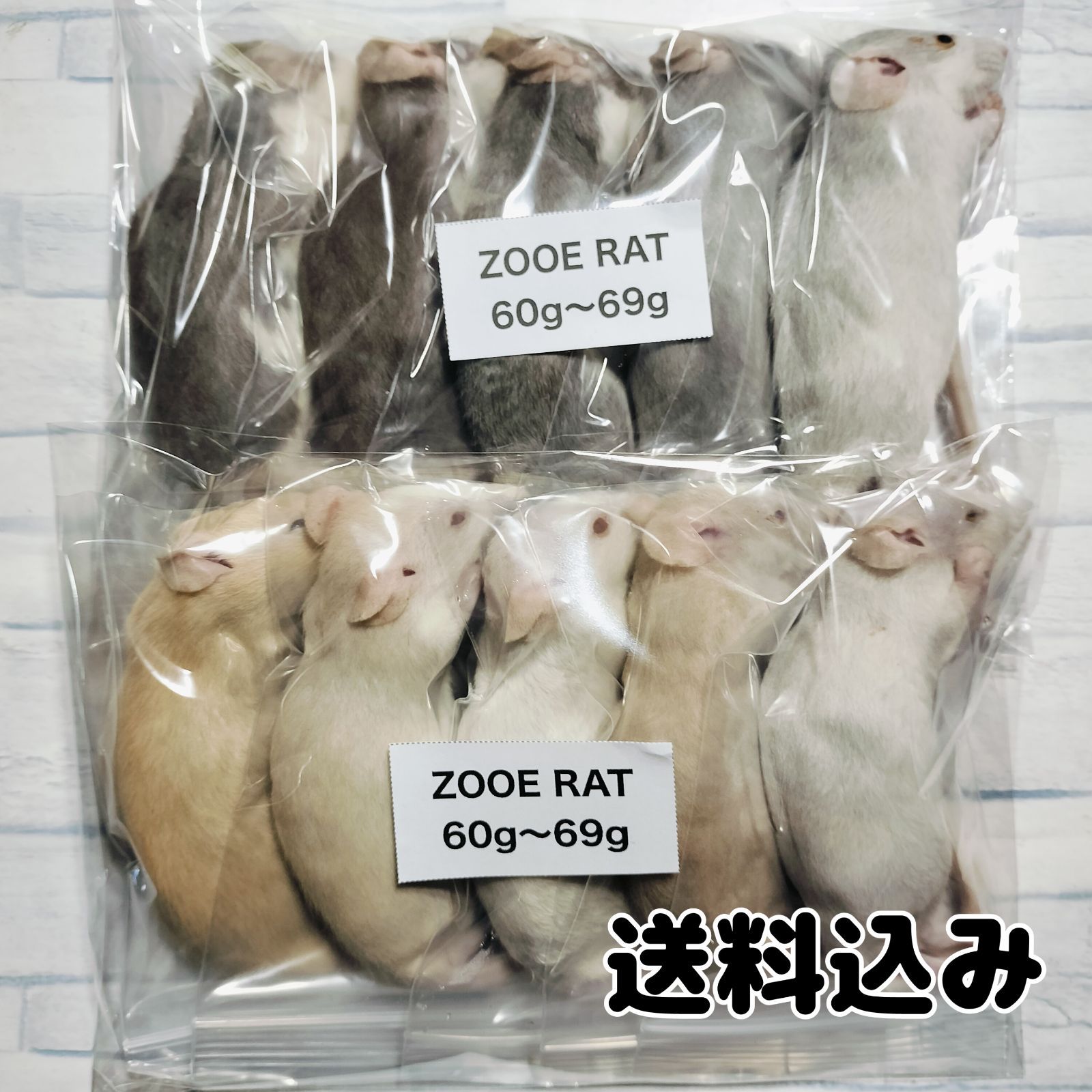 爬虫類のエサ 国産冷凍ラット 60g 70g 10匹 個包装 - メルカリ