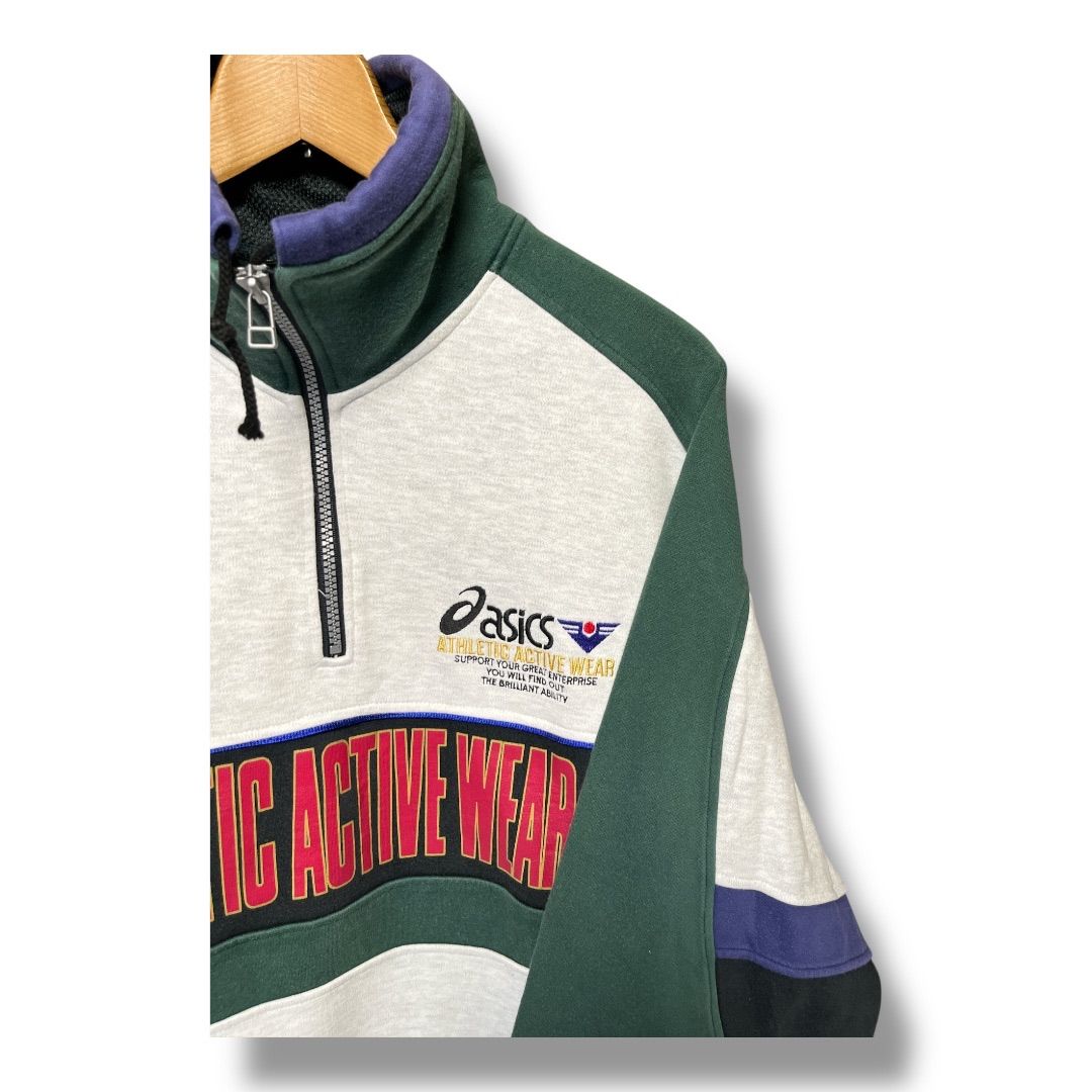 asics アシックス 90s スタンドカラー ハーフジップ プル