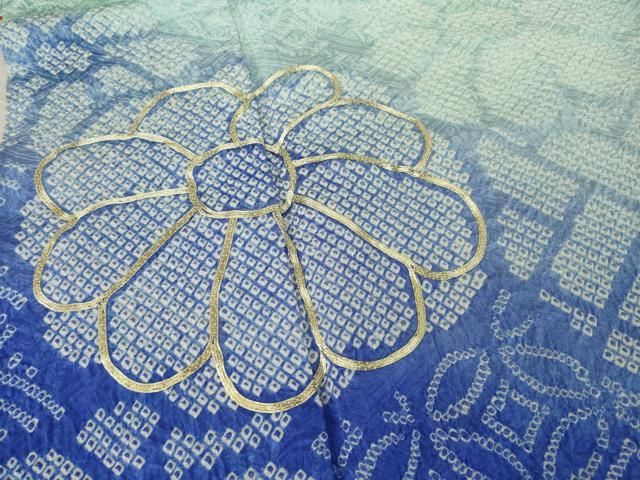 豪華振袖 駒刺繍 絞り 貝桶花文 金彩 正絹 逸品 成人式