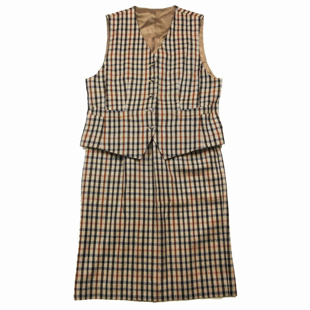 美品 Vintage DAKS ダックス ハウスチェック柄 ジレ ベスト