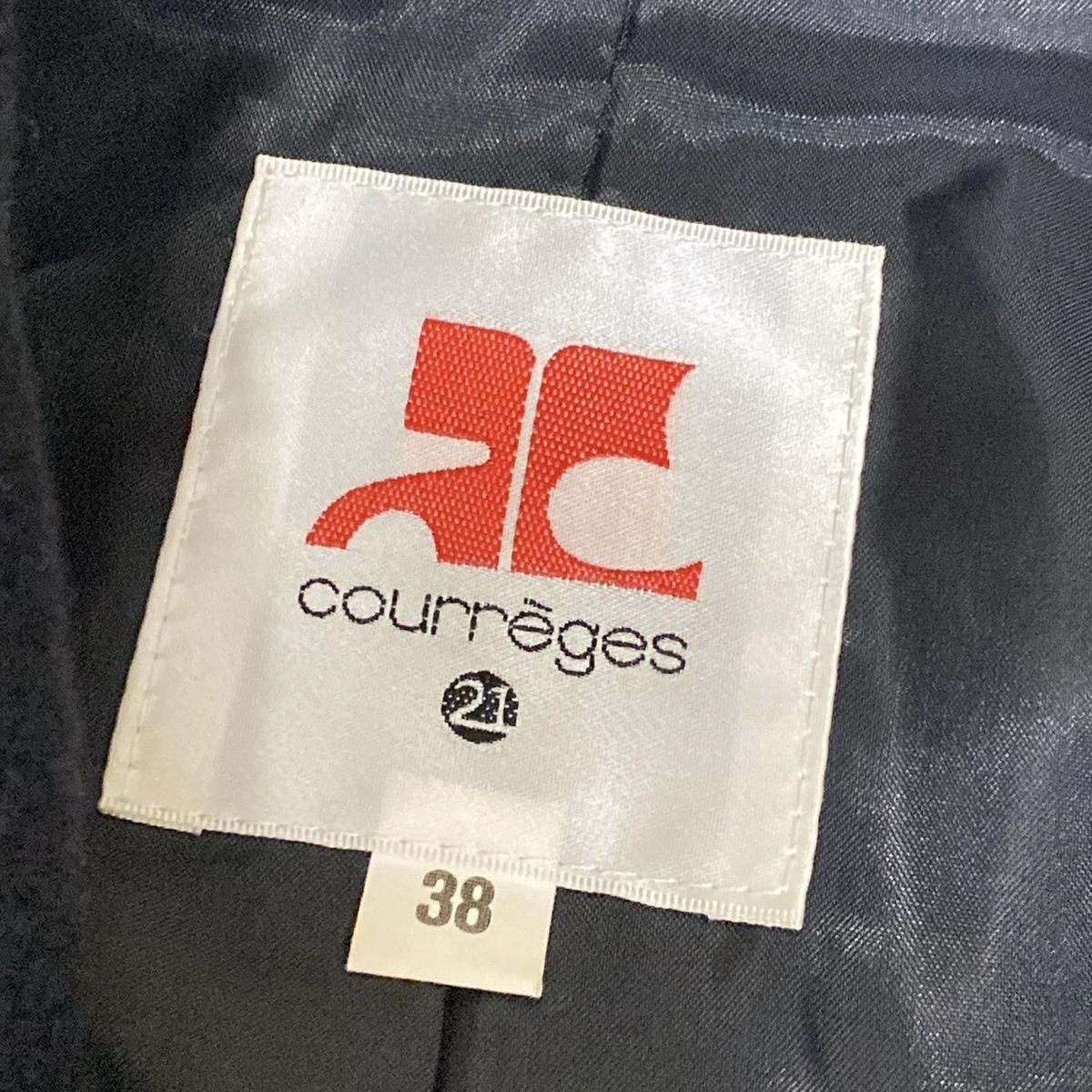 COURREGES(クレージュ) コート サイズ38 M レディース - 黒 長袖