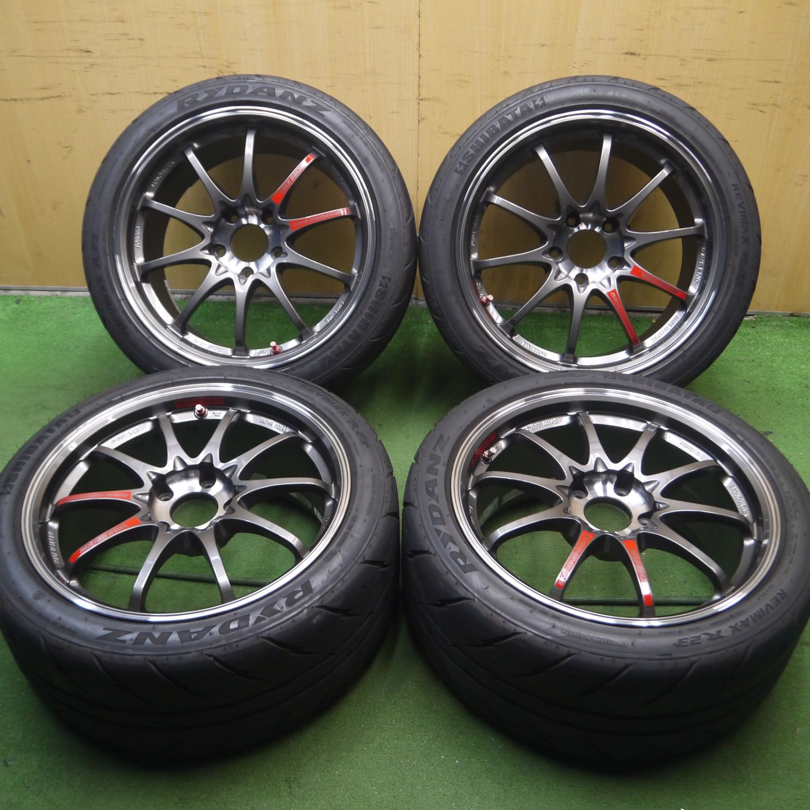 *送料無料* キレイ！23年★シビック タイプR 等 RAYS CE28SL MONOBLOCK 鍛造 265/35R18 RYDANZ シバタイヤ  レイズ PCD120/5H★4053107Hノ