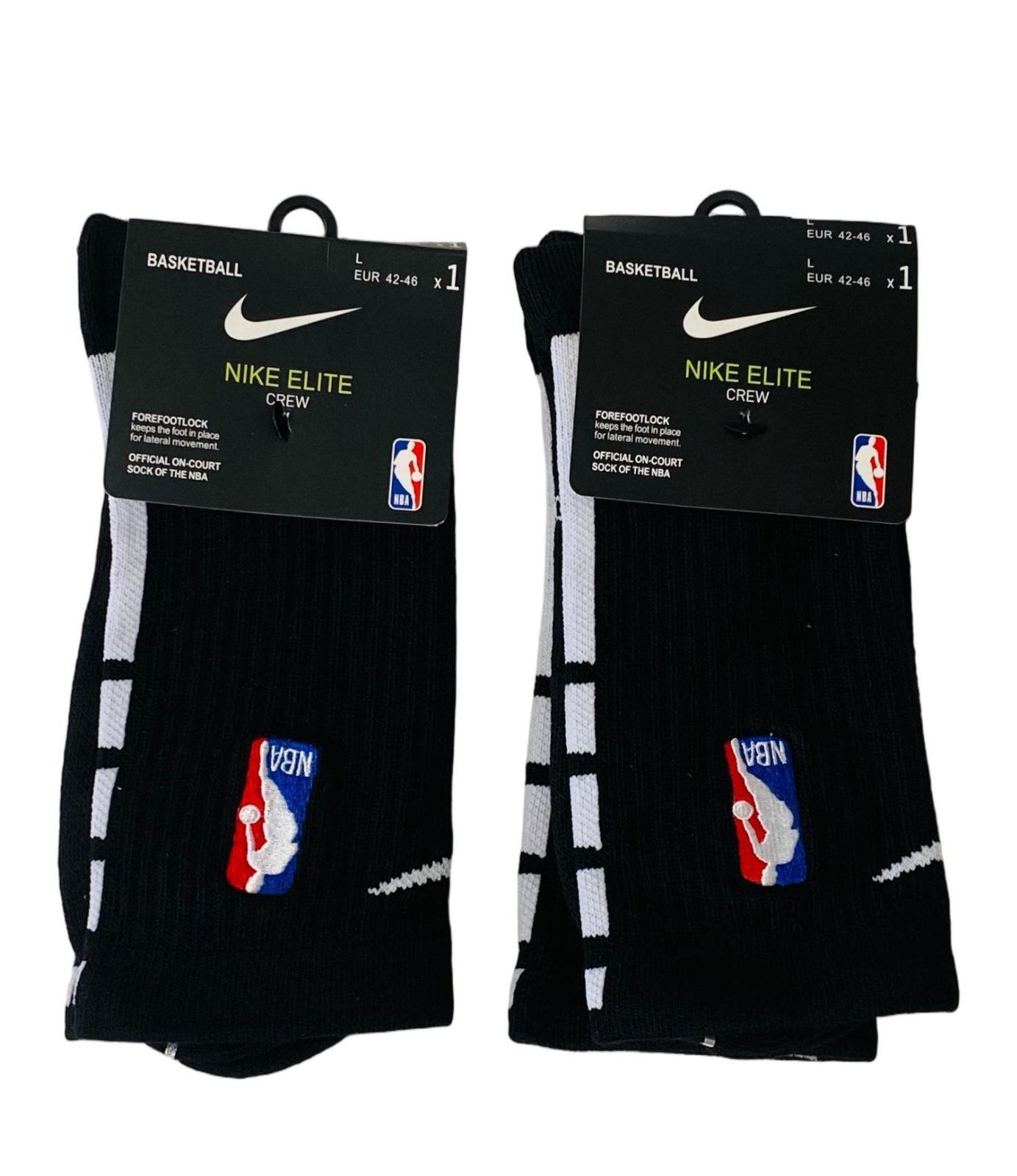 EUR42-46 NIKE Elite CREW エリート クルーソックス 2足セット NBA