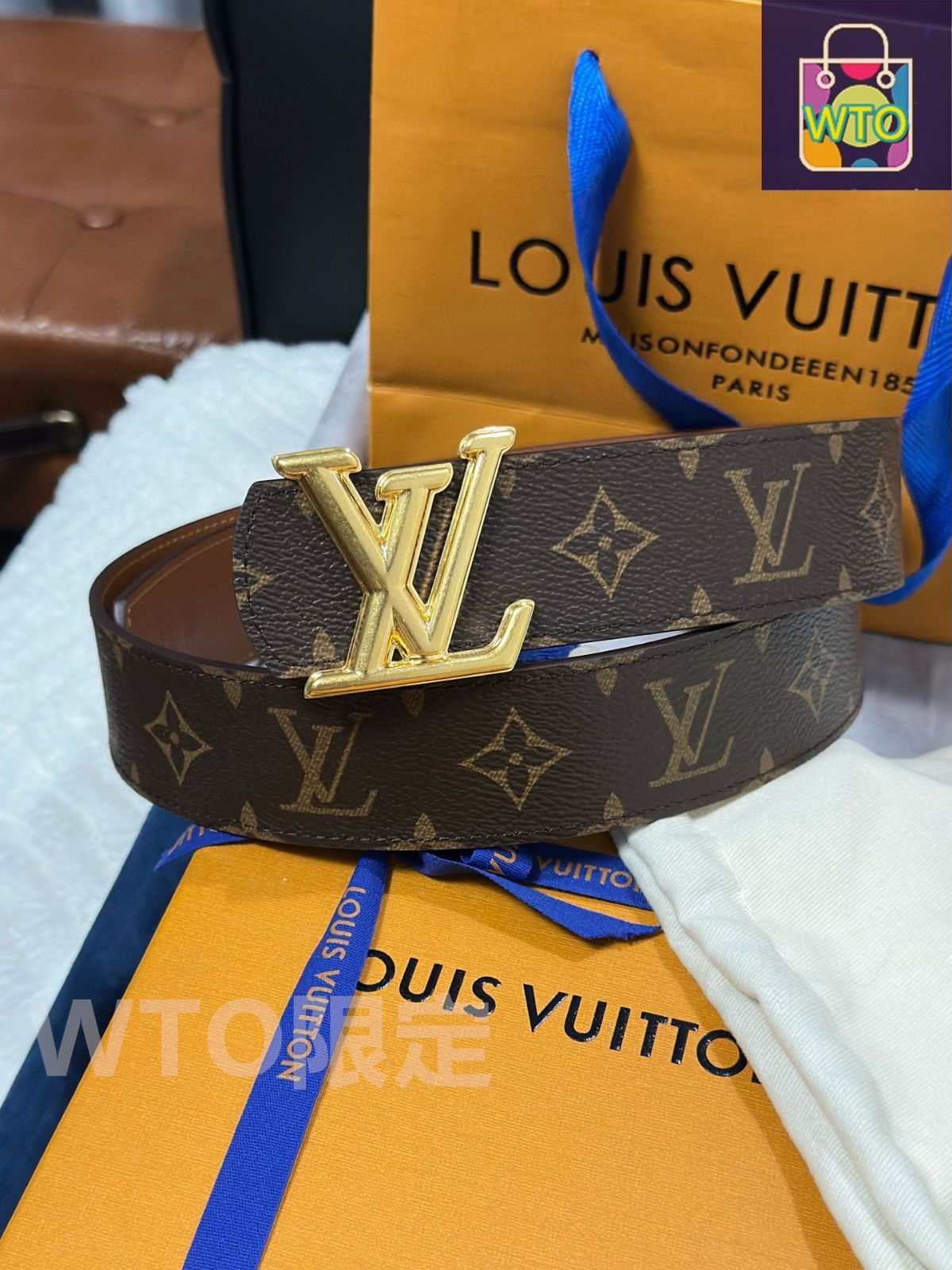 Louis Vuitton ブラック バックル モノグラム 100cm ベルト Louis Vuitton ブラック ベルト モノグラム - メルカリ