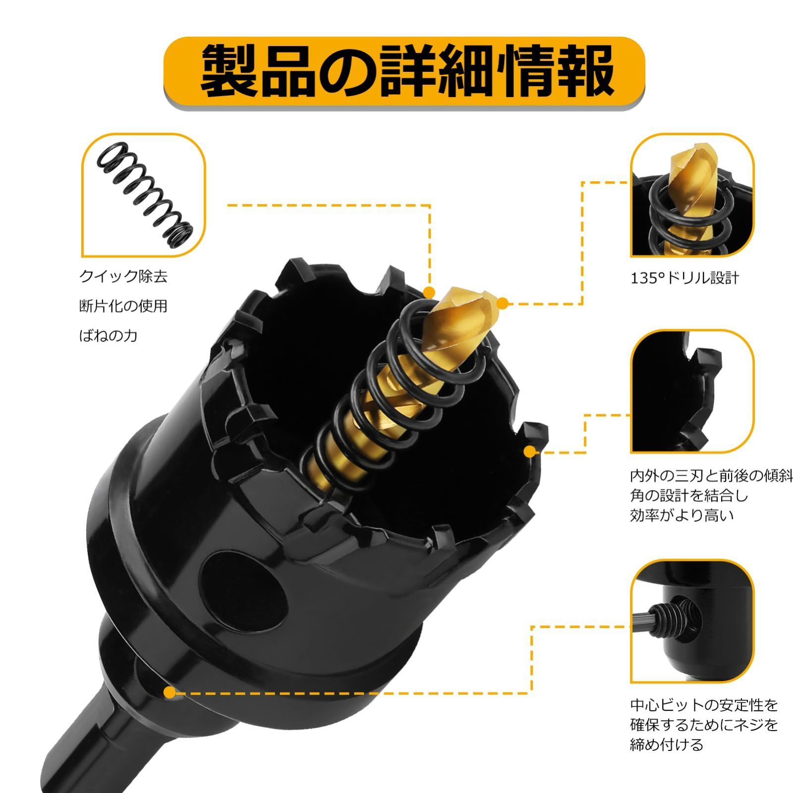新品 穴あけ 電動ドリル 木工 ホールソー 鉄 金属 ステンレス鋼