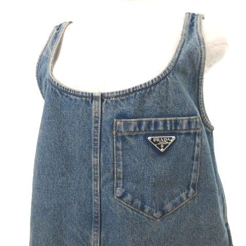 プラダ PRADA 美品 23年 デニム プレイスーツ オールインワン