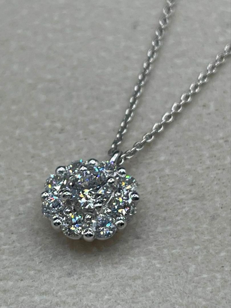 JQ331☆高級 ダイヤモンド0.528ct プラチナ ネックレス 鑑定付