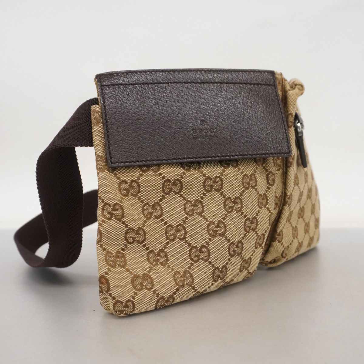 5ma0267-h グッチ ウエストバッグ GGキャンバス 28566 キャンバス ブラウン シルバー金具 レディース