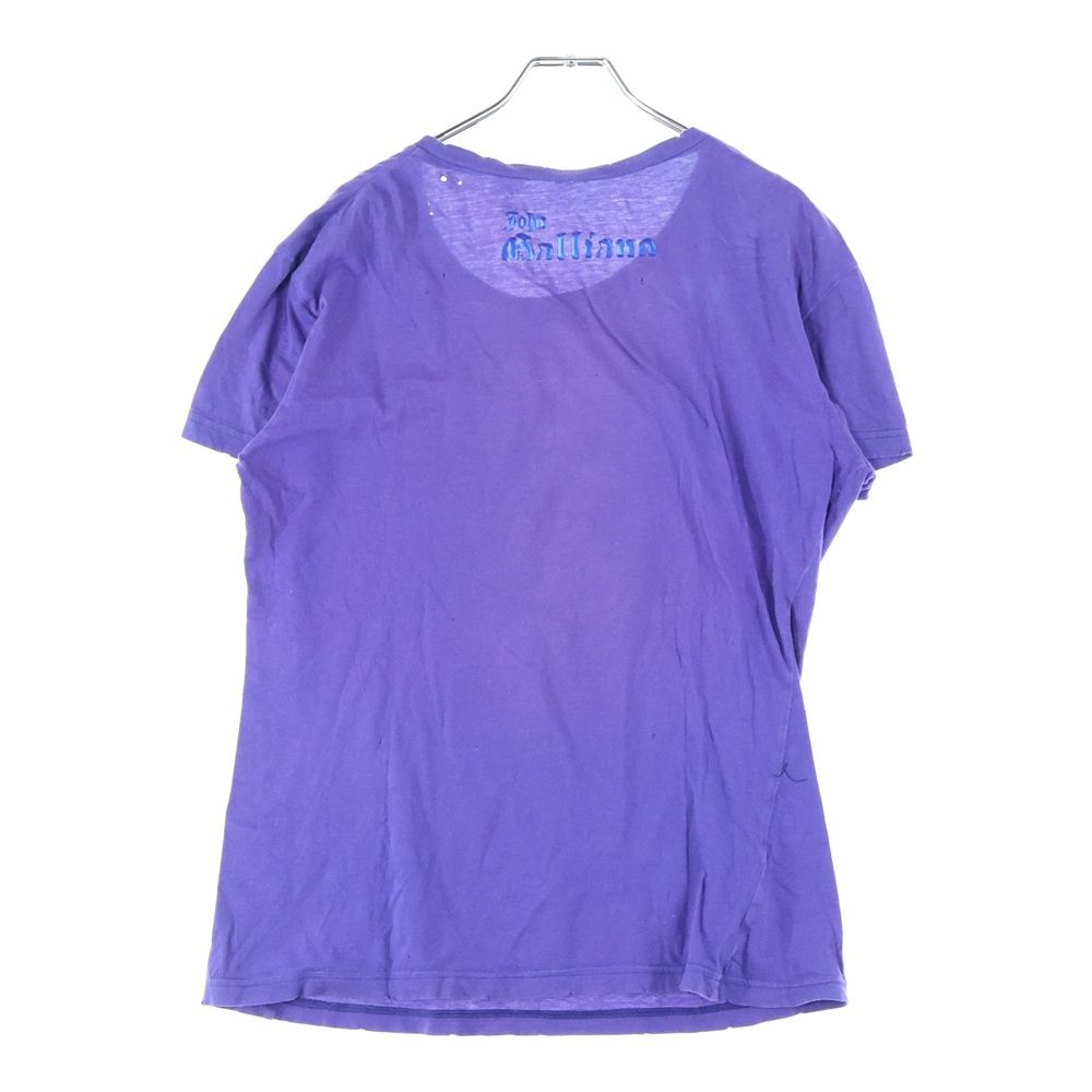 希少‼︎ジョンガリアーノ コンチョ ボタン Tシャツ 後染め イタリア製 S John Galliano (ジョン ガリアーノ) ナポレオン ロゴプリント