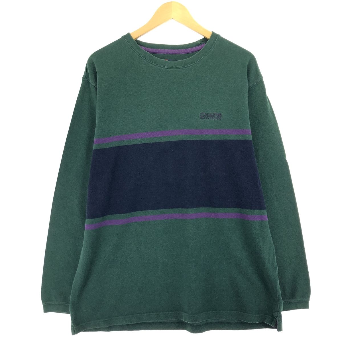 古着 90年代 ラルフローレン Ralph Lauren CHAPS チャップス 鹿の子 ロングTシャツ ロンT メンズL相当 ヴィンテージ/eaa429758
