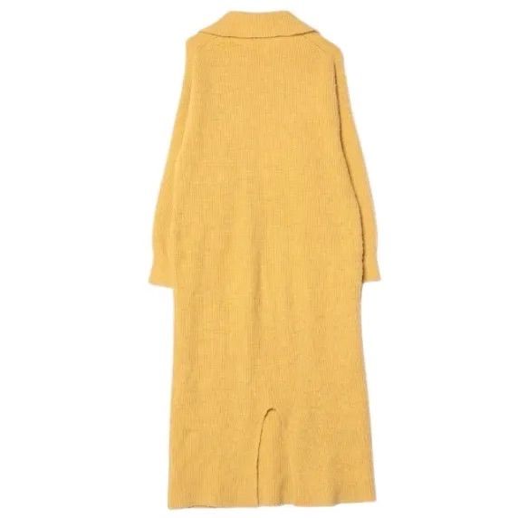 ADAM ET ROPÉ セーラーカラー片畦ワンピース イエロー裾スリット