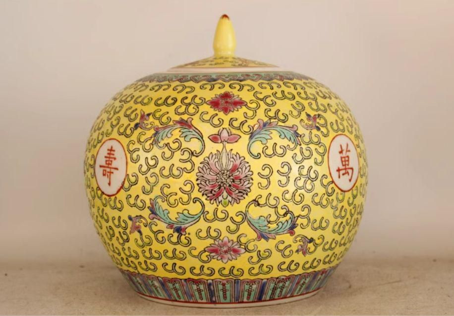 万寿無疆スイカ缶お 茶缶 景徳鎮 陶磁器 装飾品 現代工芸品美術品 置物 万寿無疆スイカ缶お 茶缶 景徳鎮 陶磁器 装飾品 現代工芸品美術