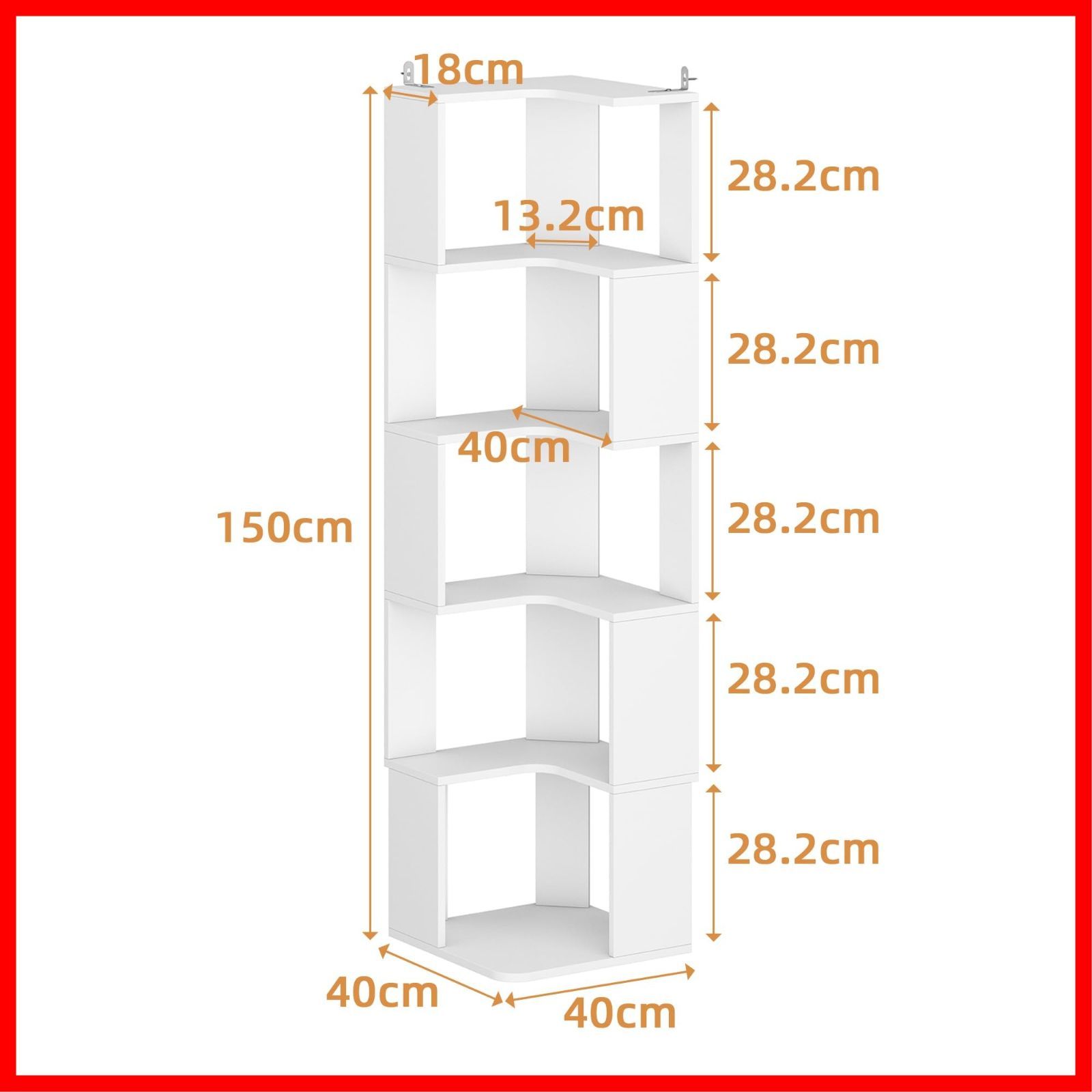 コーナーシェルフ オープンシェルフ・ラック ホワイト おしゃれ ハイ