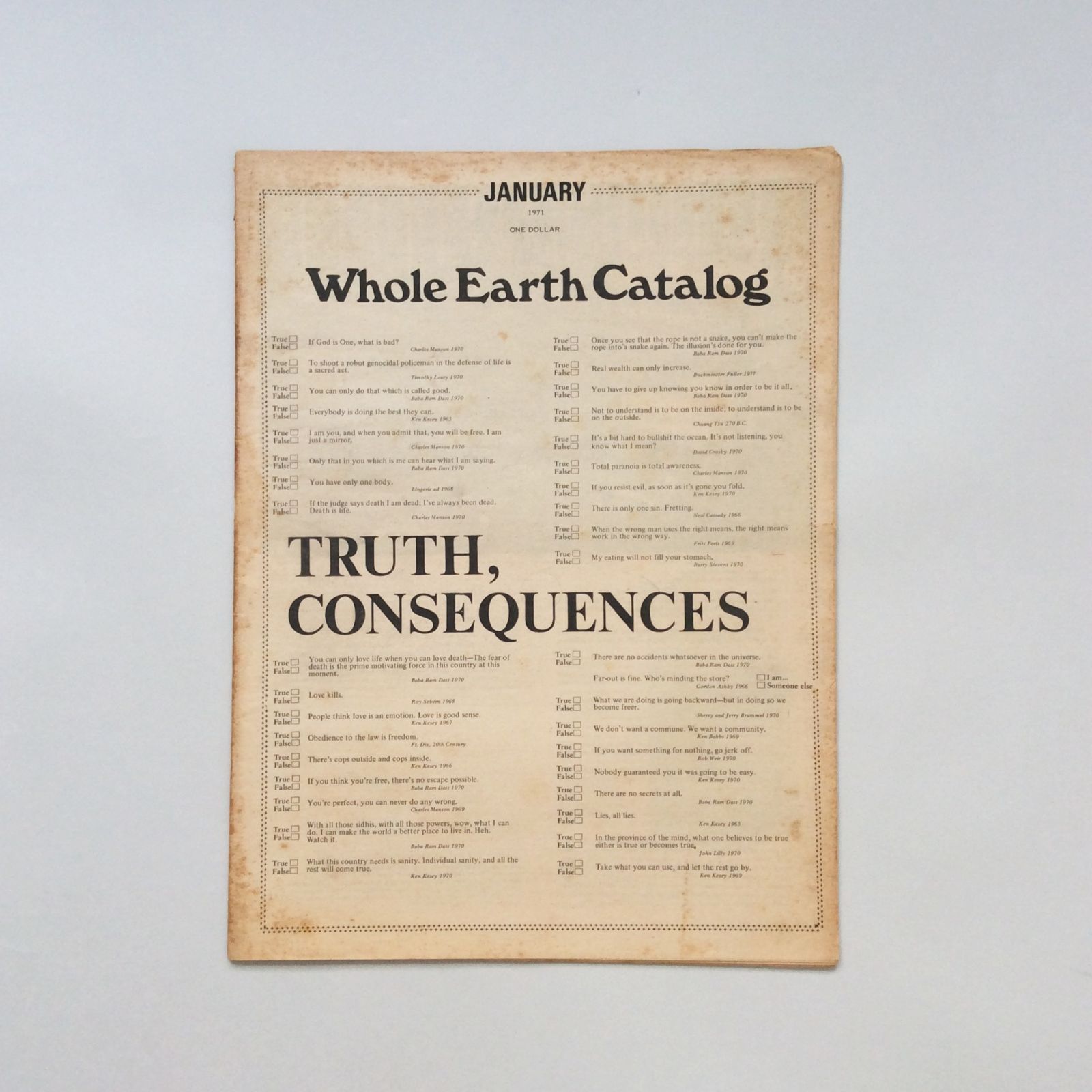 Whole Earth Catalog January 1971(ホールアースカタログ) - メルカリ Whole Earth Catalog January 1971(ホールアースカタログ) - メルカリ