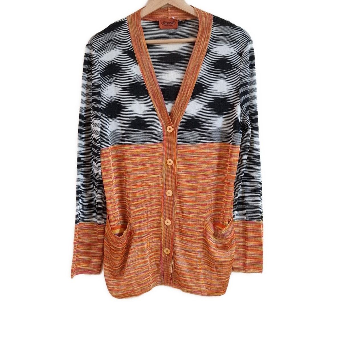 MISSONI(ミッソーニ) カーディガン サイズ44 L レディース - 白