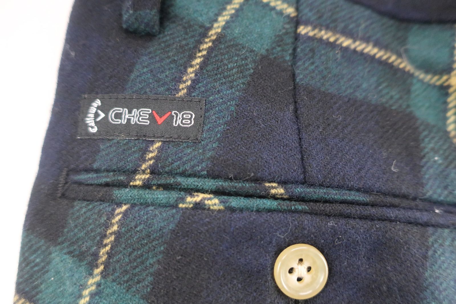 未使用品】Callaway(キャロウェイ) パンツ 緑紺チェック メンズ