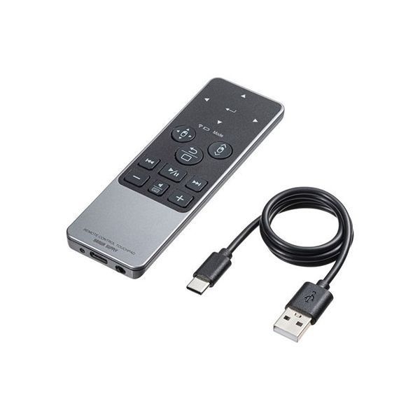 サンワサプライ Bluetoothタッチパッドリモコン プレゼンや動画視聴時に便利なカーソル メディアキー ブラック MA-PBS325BK