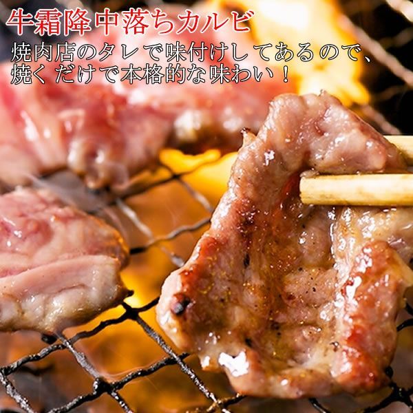 焼肉1ｋｇセット／牛霜降中落ちカルビ５００ｇ＆牛ハラミ５００ｇ ／ありがとん屋／焼肉　BBQ　バーベキュー　キャンプ　ビール　おつまみ　肉　牛タン　カルビ　つまみ　牛肉