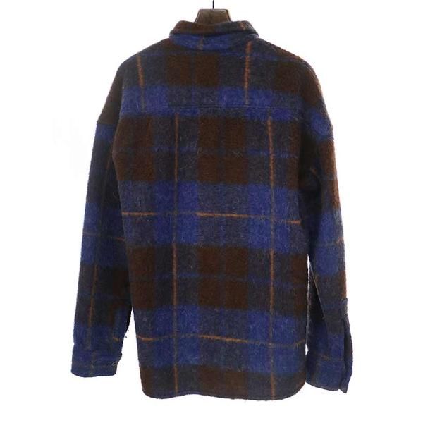 SELFMADEセルフメイド17AWシャギーウールチェックシャツブルーサイズ 