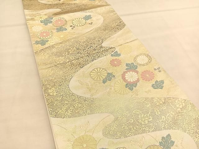 平和屋着物○六通柄袋帯 唐織 頌寿錦 更紗花文 金糸 正絹 逸品