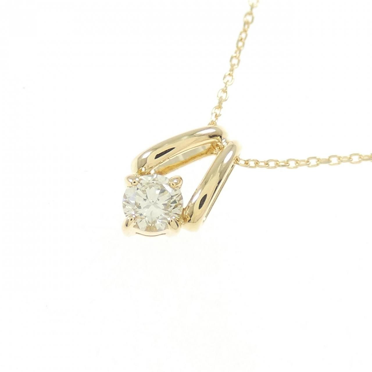 K18YG ソリティア ダイヤモンド ネックレス 0.157CT - メルカリ 