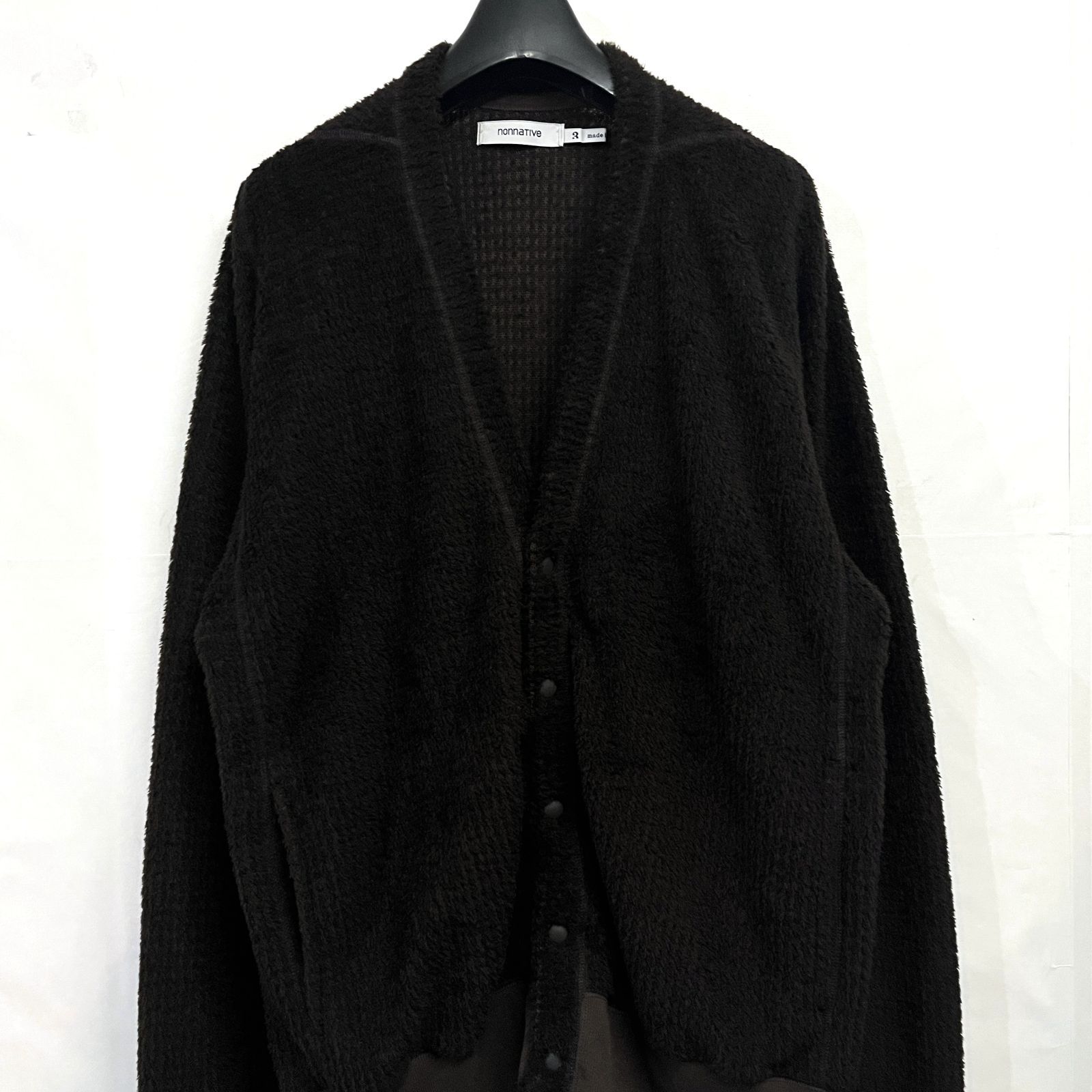 nonnative DWELLER CARDIGAN POLARTEC® 1 Nonnative Men's Dweller Polartec Fleece Cardigan in Black