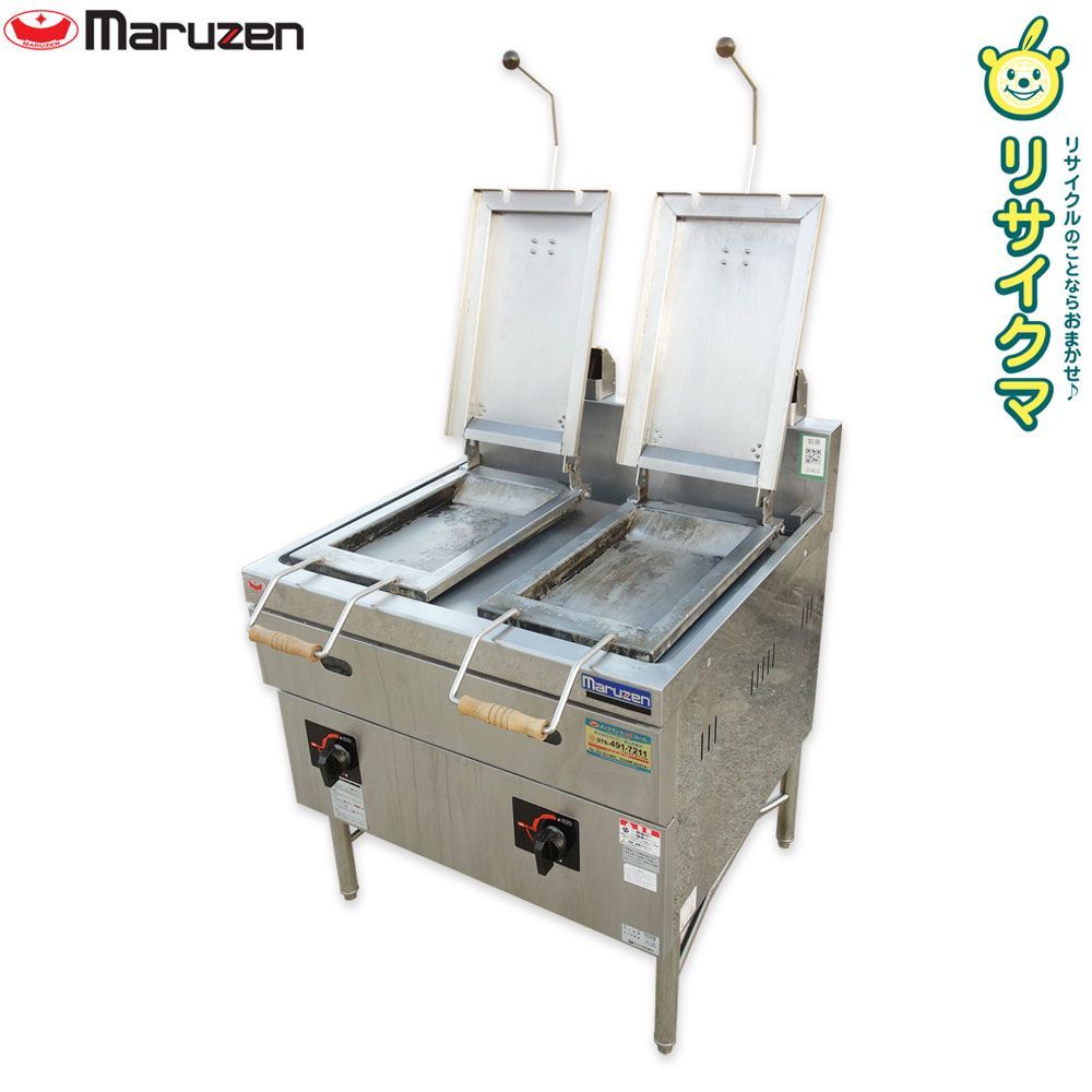 西濃支店止め K マルゼン 業務用 ガス式 自動 餃子 ギョーザ ギョウザ 焼き機 焼き器 グリラー 鉄板 2面 蓋 プロパンガス LPガス MGZS-087WB 31415