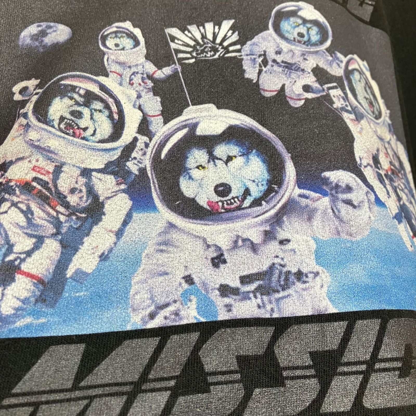 Candy Stripper × MAN WITH A MISSION キャンディストリッパー マンウィズアミッション コラボ プリント Tシャツ M 半袖 トップス ブラック 黒 メンズ レディース SG129-58