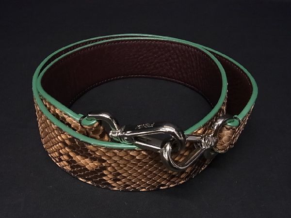 上 本物 FENDI フェンディ ストラップユー パイソン バッグ用 ショルダーストラップ 肩掛け用 ブロンズ系 AQ2622
