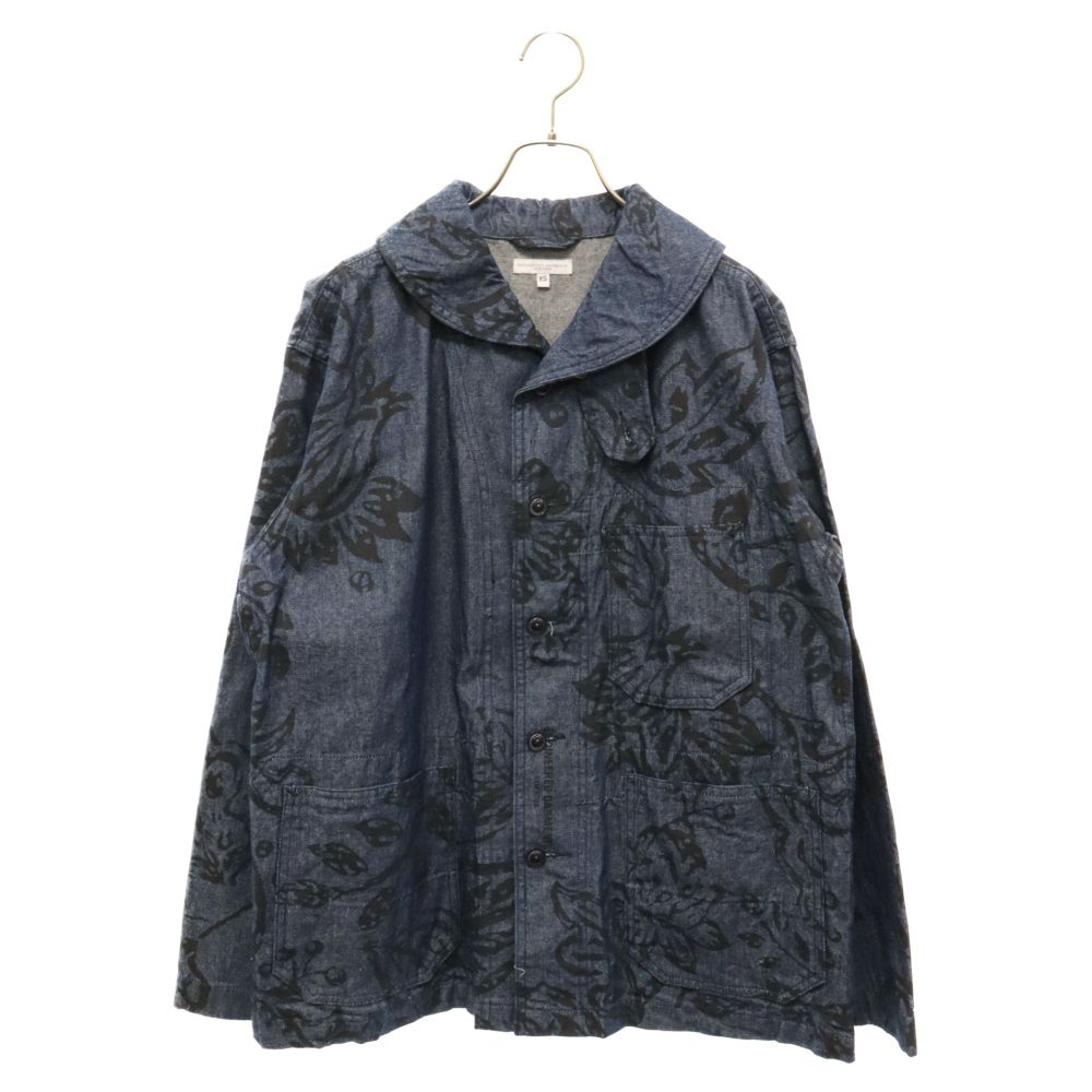 Engineered Garments (エンジニアド ガーメンツ) EG Denim Print Shawl Jac フラワープリント ショールカラー デニムジャケット インディゴ