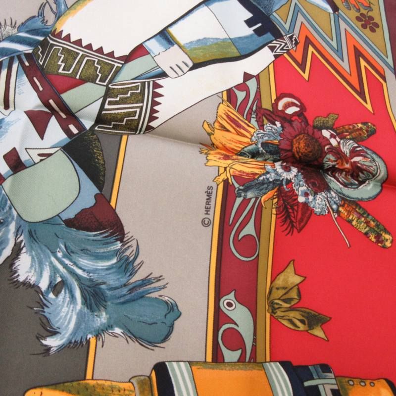 エルメス HERMES カレ90 KACHINAS カチナ スカーフ ストール ショール 