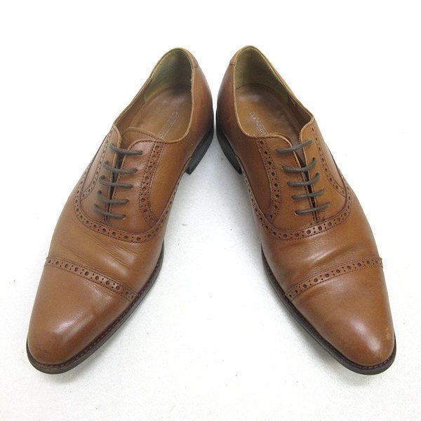 H□【25.5cm】マッシモ/MASSIMO G キャップトゥ レザーシューズ 